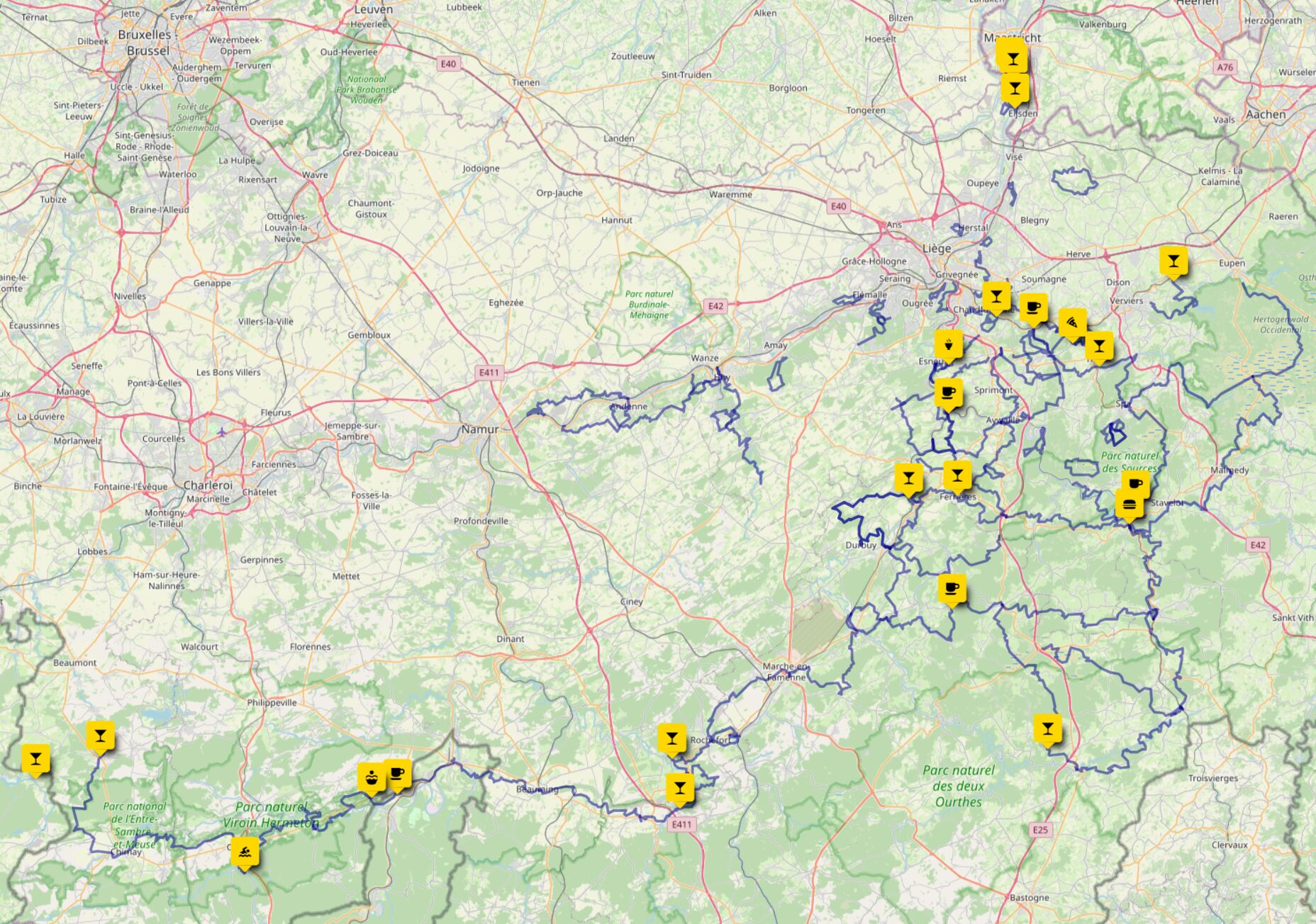 carte OSM umap des randonnes